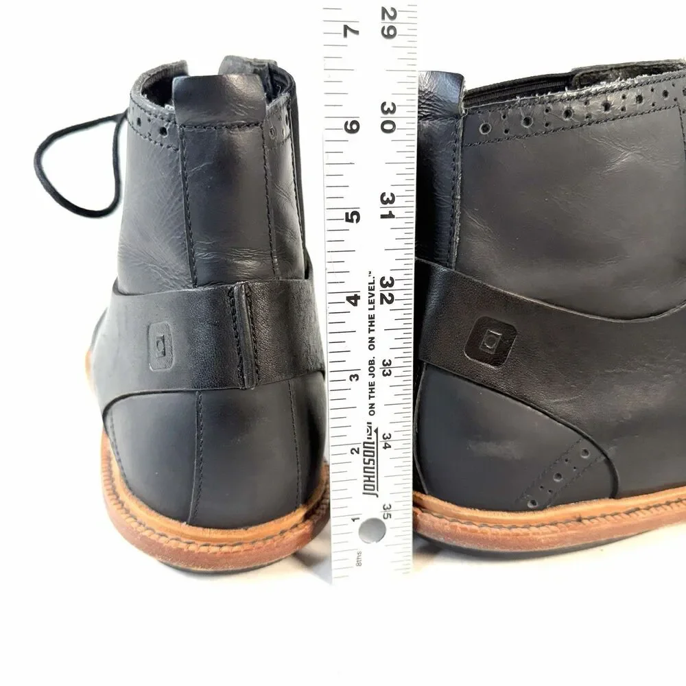 Tsubo Men’s Winslow 8319 Black Leather Wingtip Boots US Size 10 EU43 Uk 9